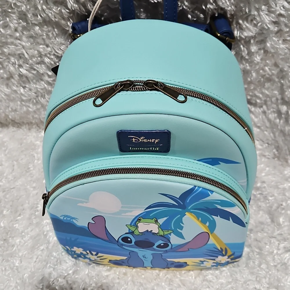 Loungefly Lilo And Stitch Frog mini Backpack And Card Holder